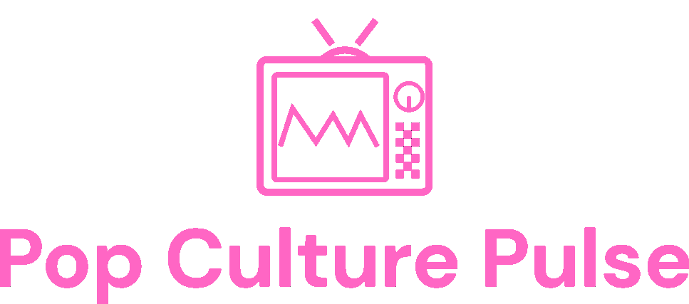 Pink Pop Culture Pulse Logo with Tv icon